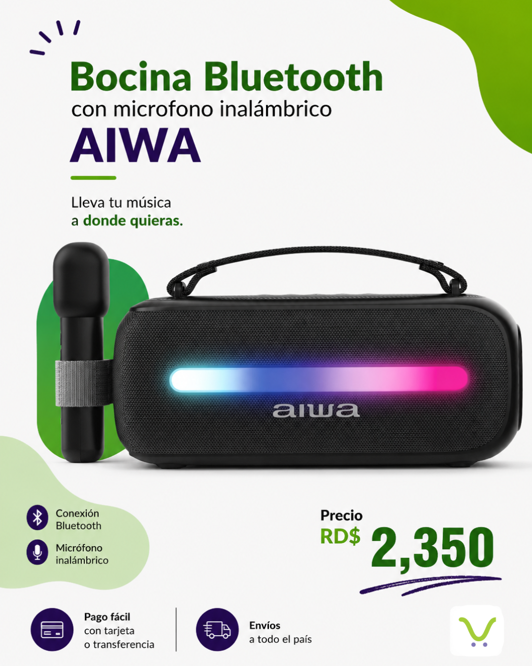 Bocina Bluetooth con microfono