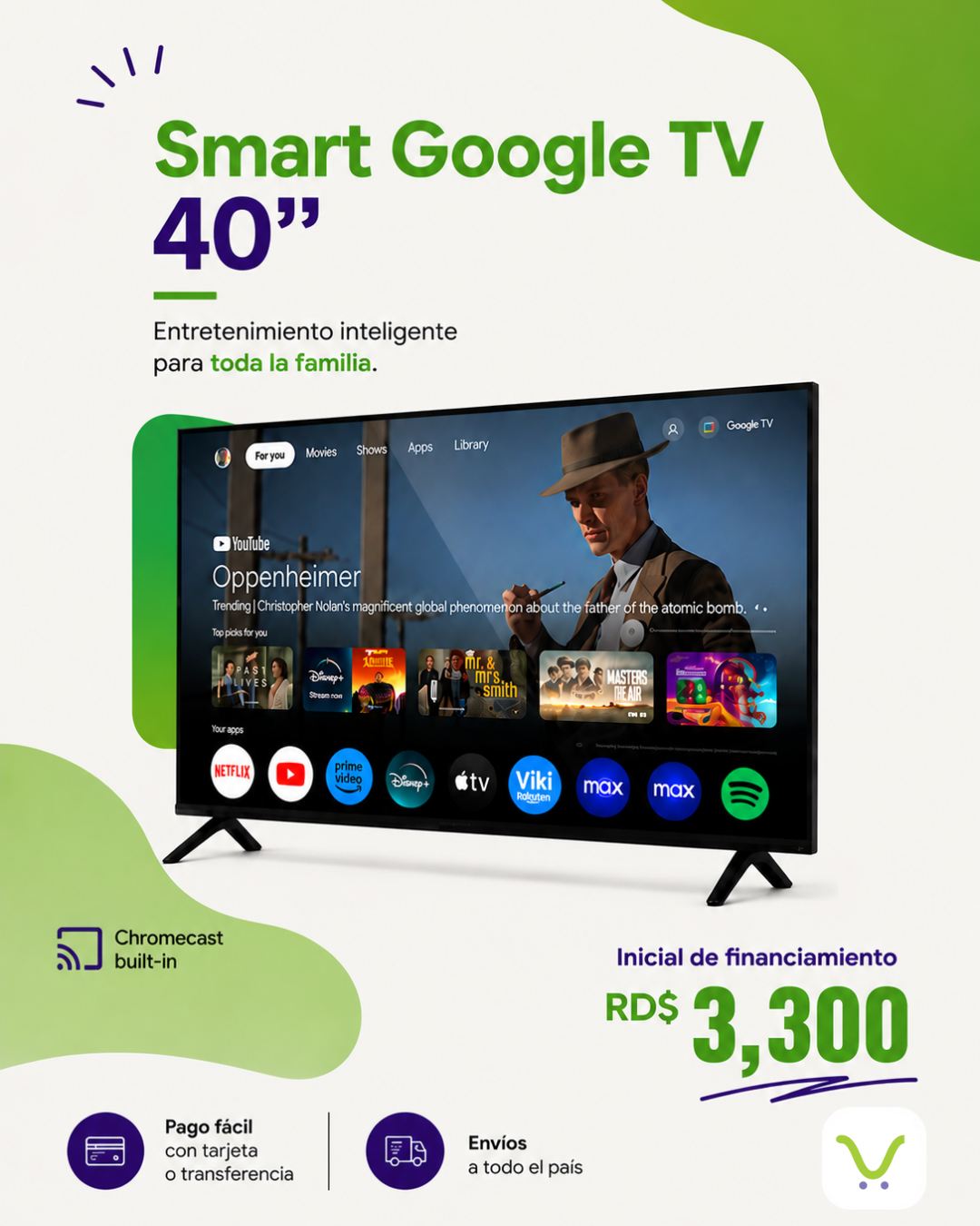 Financiamiento - Smart Google TV 40"