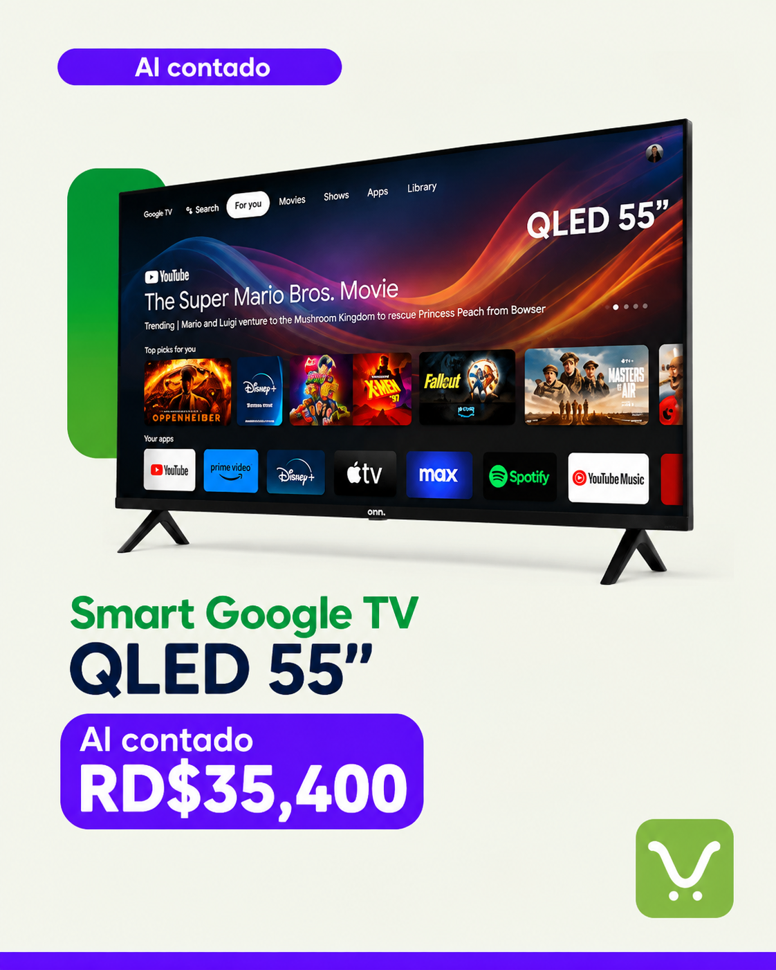 Smart Google TV QLED 55"