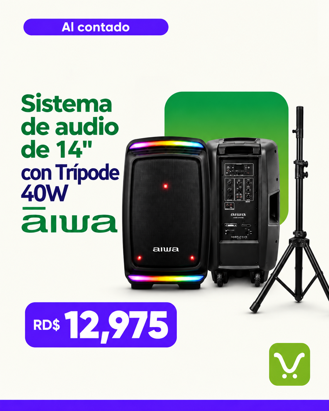 Sistema de audio de 14" con Tripode 40W
