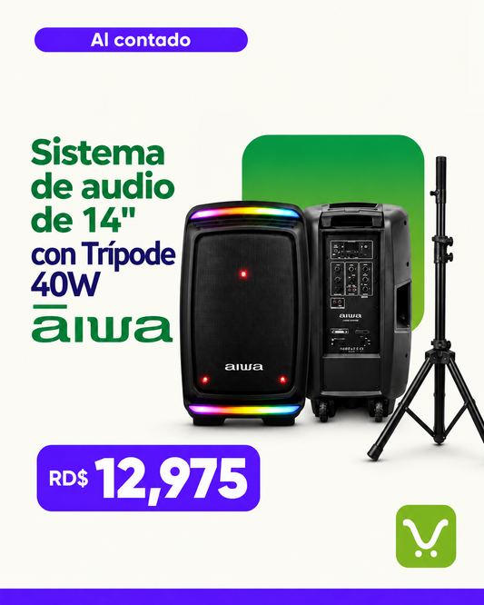 Sistema de audio de 14" con Tripode 40W