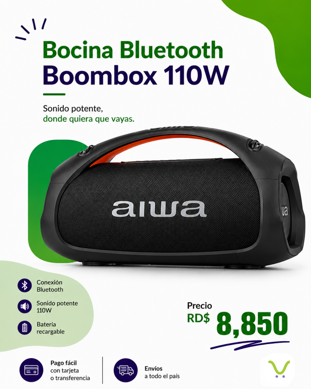 Bocina Bluetooth Boombox 110W