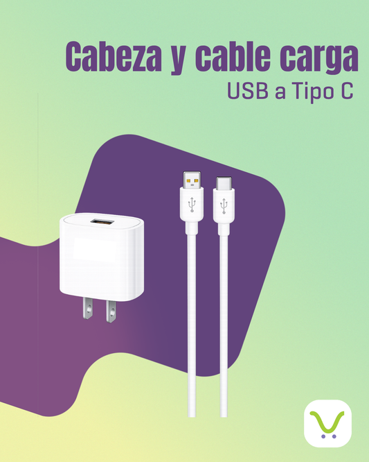 Cabeza y cable USB  a Tipo C